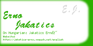 erno jakatics business card